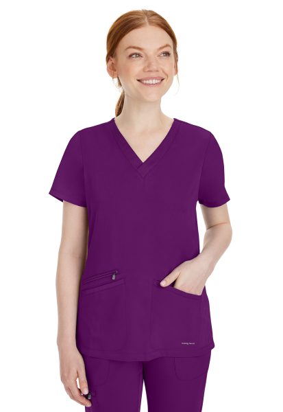 Healing Hands HH Works Scrub Top 2530 Mariah EGGPL - Image 2