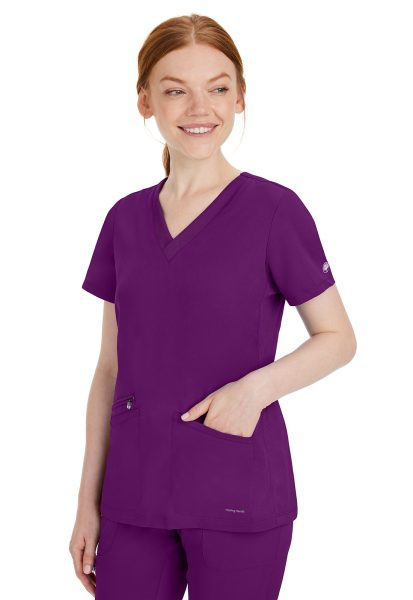 Healing Hands HH Works Scrub Top 2530 Mariah EGGPL - Image 3