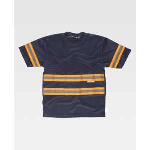 WorkTeam Camiseta C3936 Azul Marino/Naranja A.V.