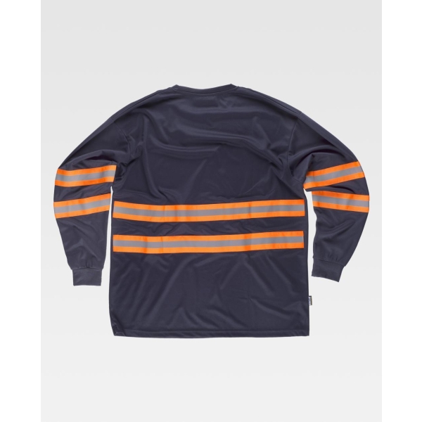 WorkTeam Camiseta Manga Larga C3937 Marino/Naranja A.V. - Image 2