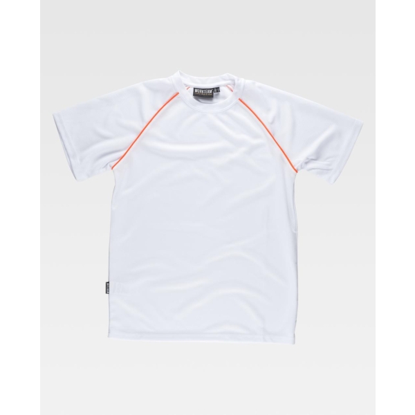 WorkTeam Camiseta S6640 Blanco/Naranja A.V