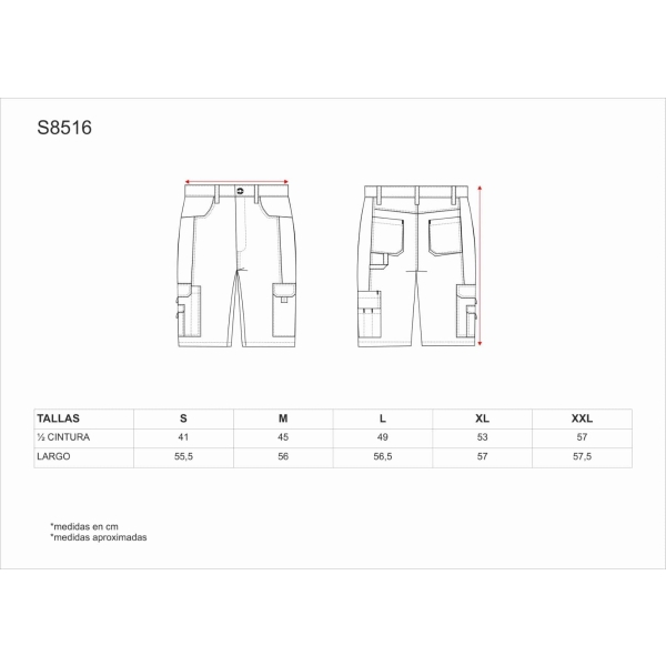 WorkTeam Bermuda S8516 Camuflaje Gris/Negro - Image 3