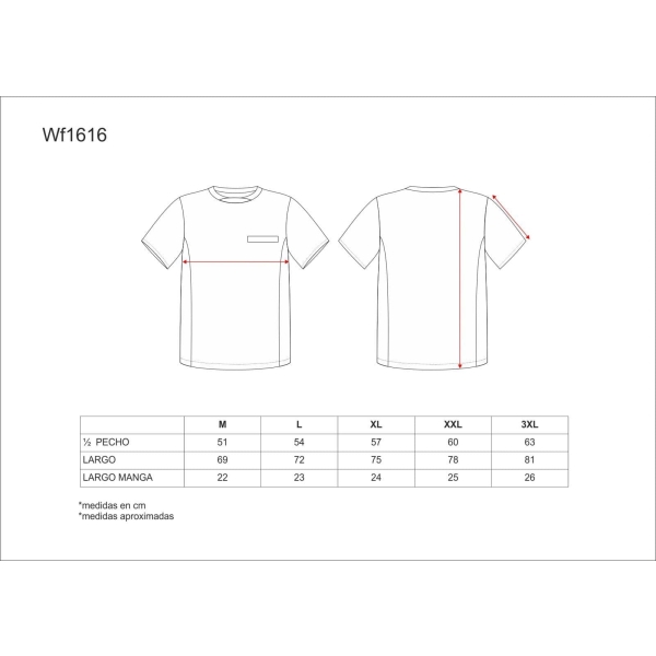 WorkTeam Camiseta WF1616 Negro/Naranja A.V - Image 3
